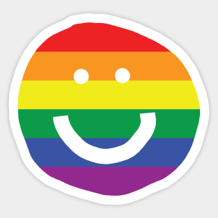 Pride Smiley Face White Eyes Sticker